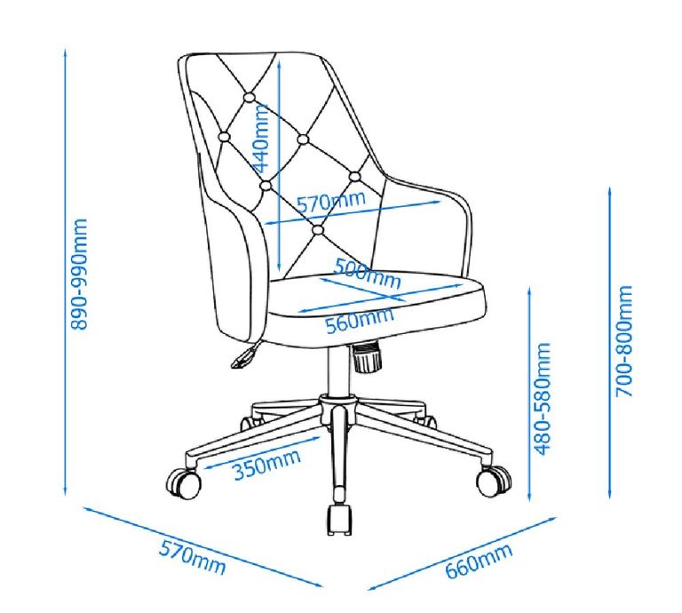Washita Grey Fabric Office Chair - AOC7257GRY