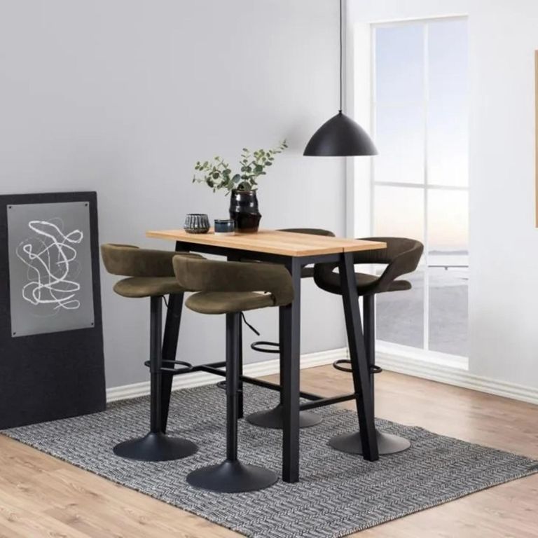 Chara Bar Table - Oak and Black