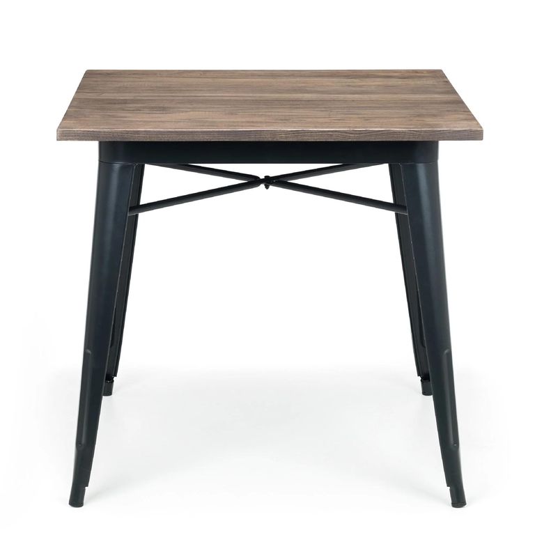 Grafton Elm Wood Industrial Square Bar Table