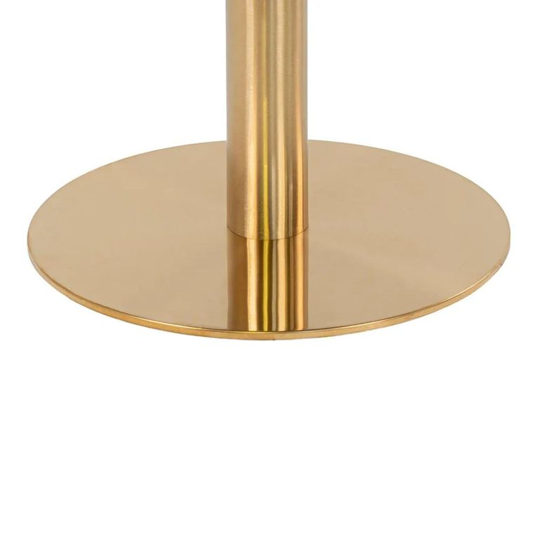 Bolzano Bar Table - Round - White Marble Effect - Gold Base
