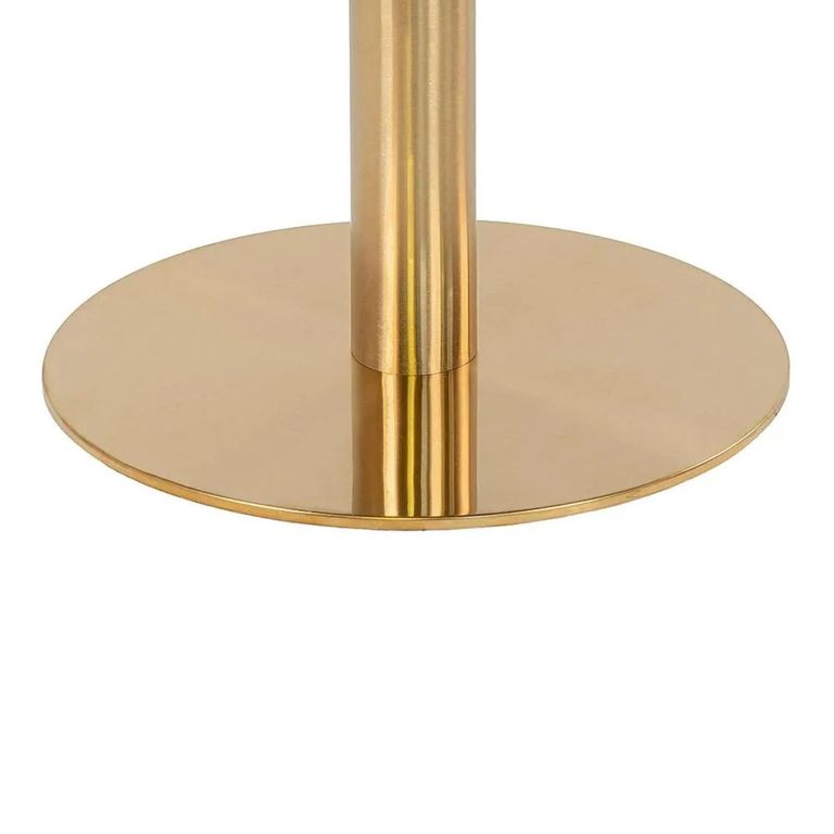 Bolzano Bar Table - Round - Large - White Marble Effect - Gold Base