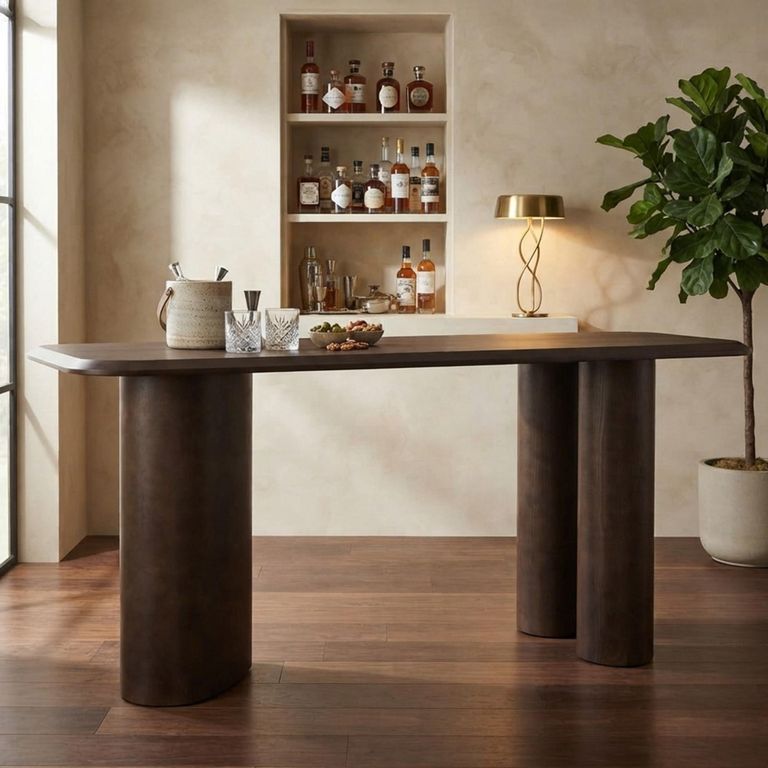 Prancer Bar Counter Table - Brown - Wood