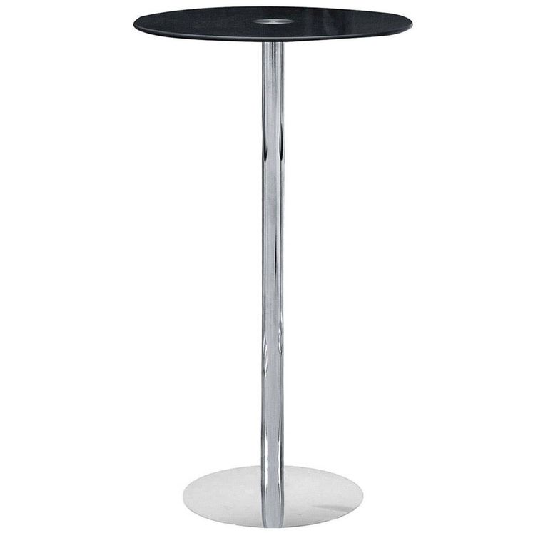 Adam Bar Table - Black Glass - Round