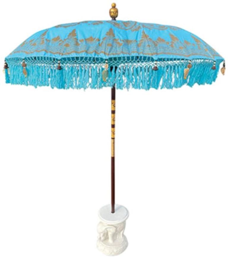 Bali Drinks Table - White - Elephant Parasol Base