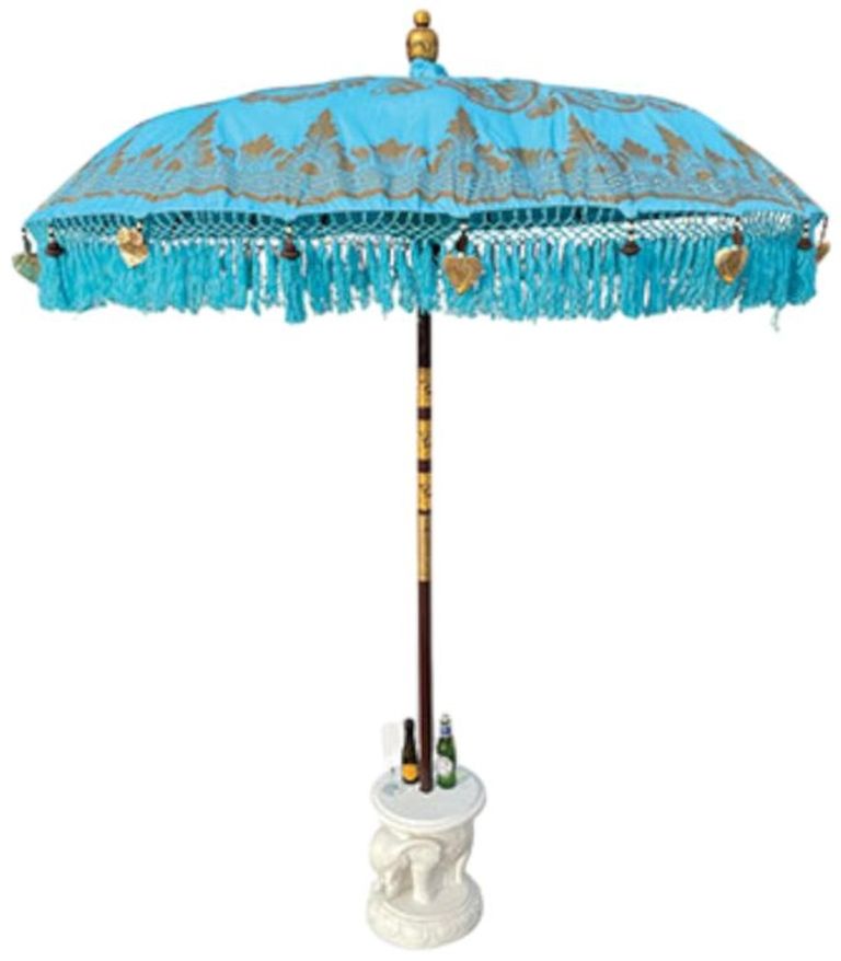 Bali Drinks Table - White - Elephant Parasol Base