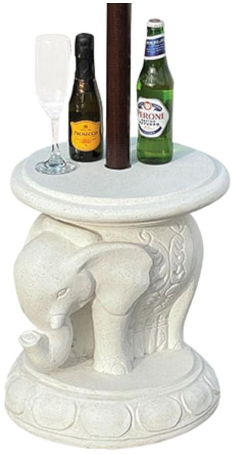 Bali Drinks Table - White - Elephant Parasol Base