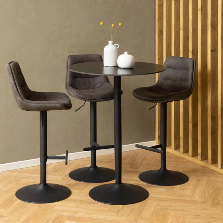 Malta Bar Table - Round - Black Ceramic