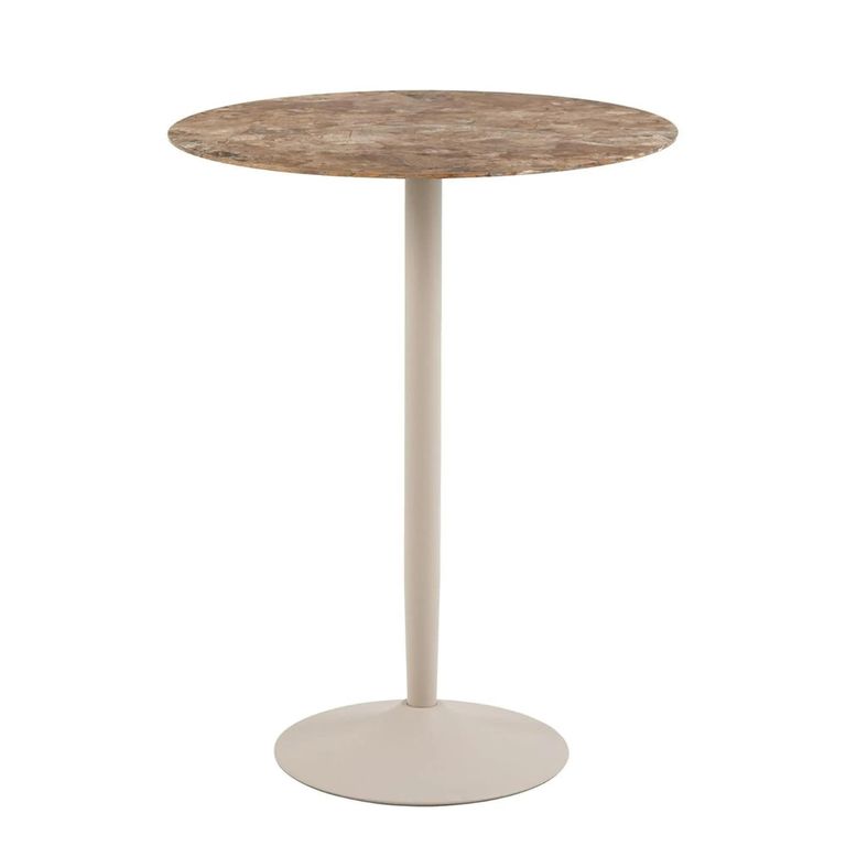 Malta Bar Table - Round - Brown Ceramic