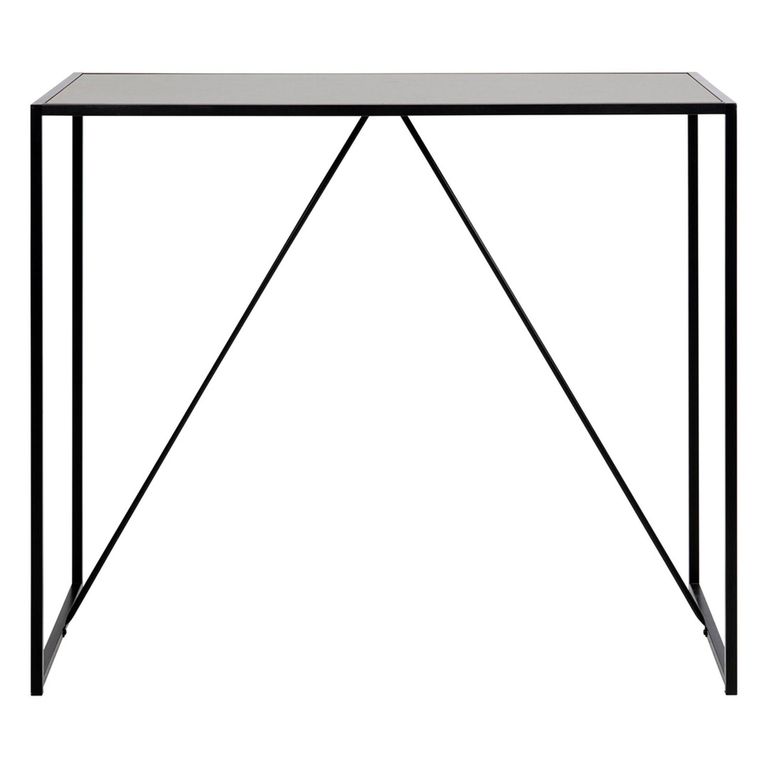 Seaford Bar Table - Black Melamine and Metal