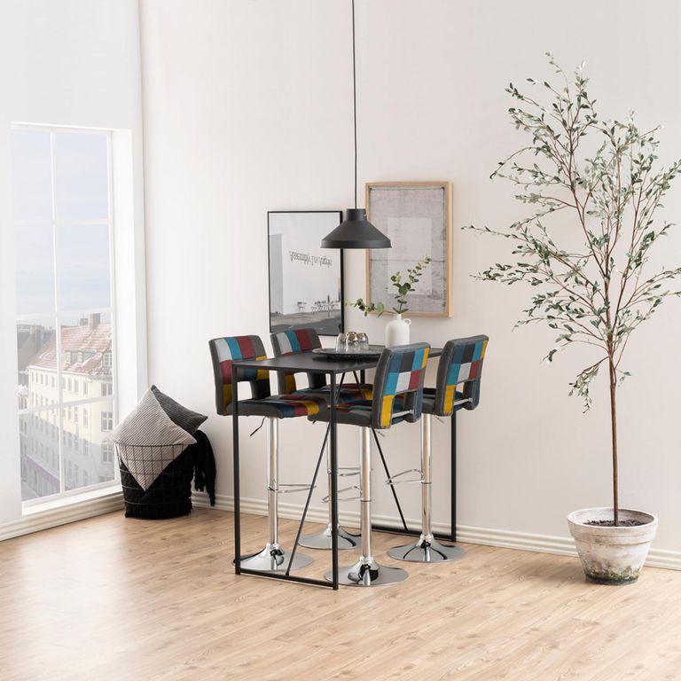 Seaford Bar Table - Black Melamine and Metal