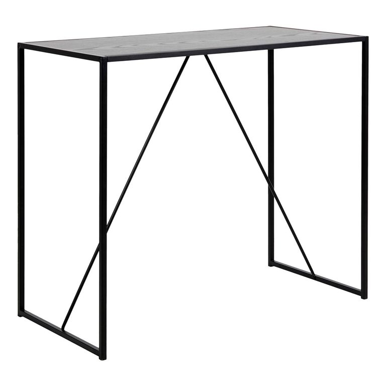 Seaford Bar Table - Black Melamine and Metal