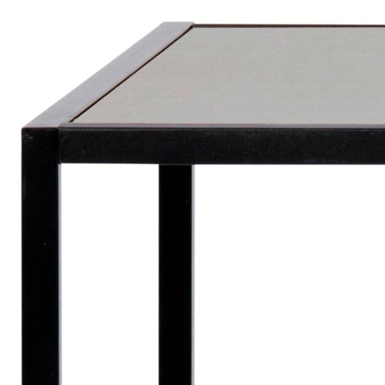 Seaford Bar Table - Black Melamine and Metal