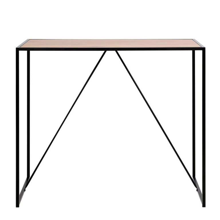 Seaford Bar Table - Oak and Black Metal