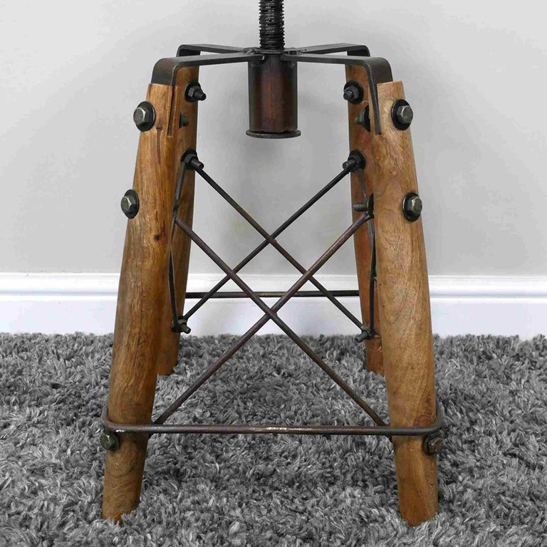 Stool - Adjustable - Round - Industrial Style - Metal