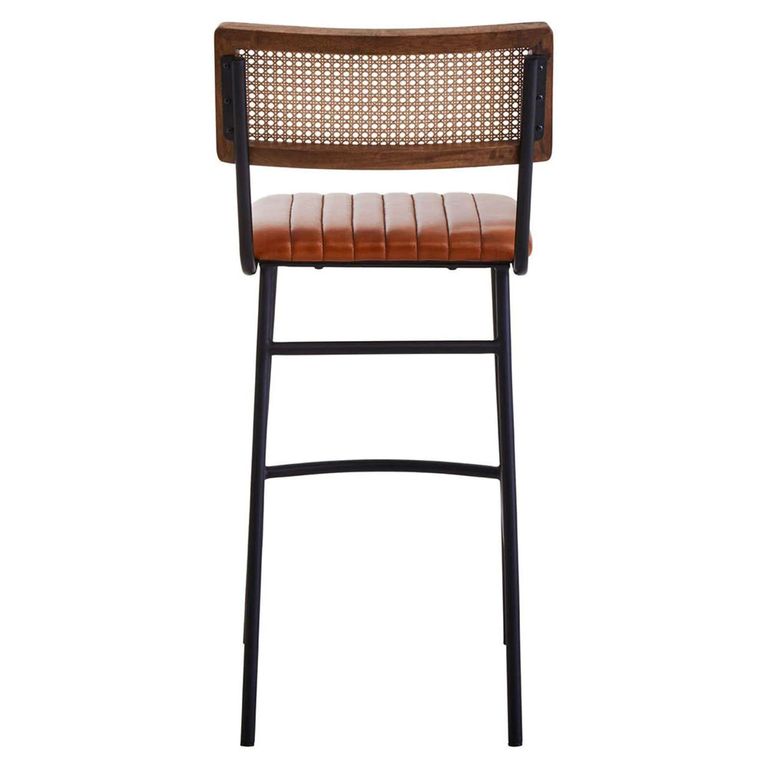 Buffalo Bar Chair - Tan - Leather with Black Metal