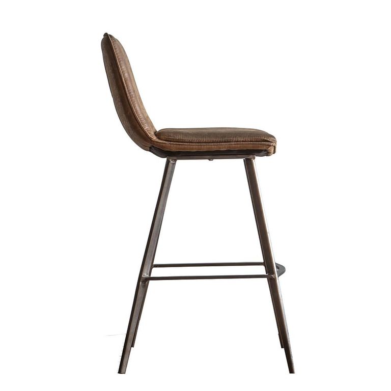Clearance - Palmer Bar Stool - Set of 2 - Brown Faux Leather - A596