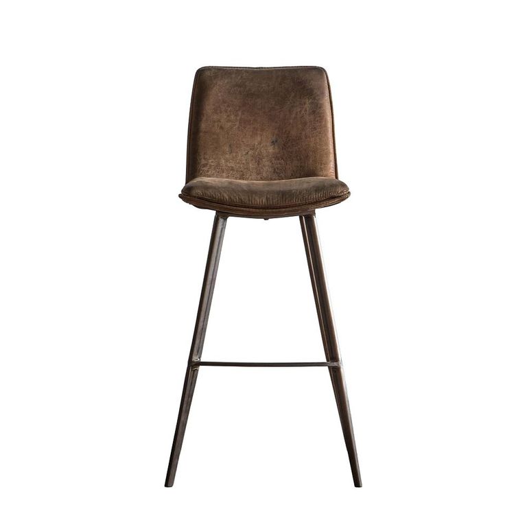 Clearance - Palmer Bar Stool - Set of 2 - Brown Faux Leather - A596