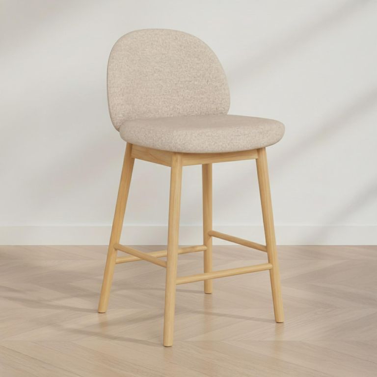 Sophia Counter Stool - Set of 2 - Beige Fabric