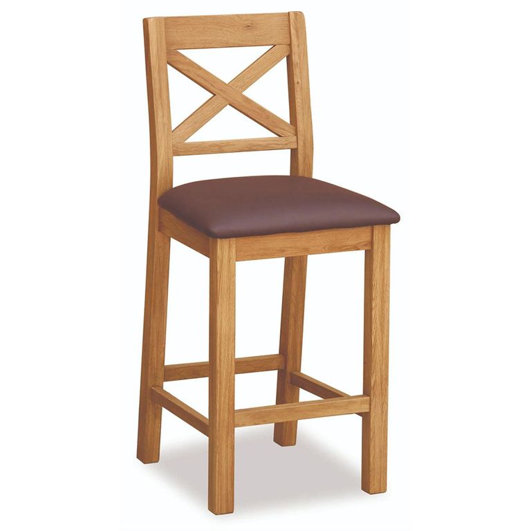 Salisbury Premium Cross Back Barstool - Set of 2 - Oak