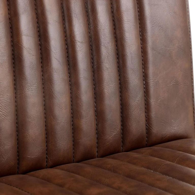 Brooklyn Barstool with Back - Set of 2 - Brown Faux Leather