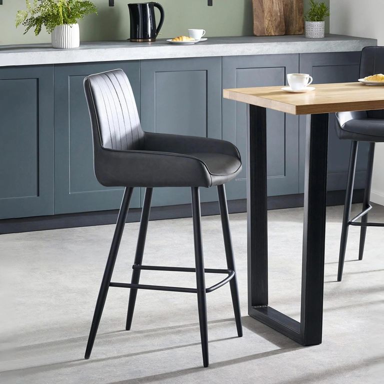 Soho Barstool with Back - Set of 2 - Black