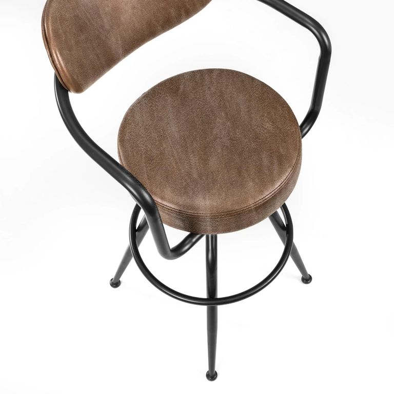 Barbican Swivel Barstool with Back - Set of 2 - Brown