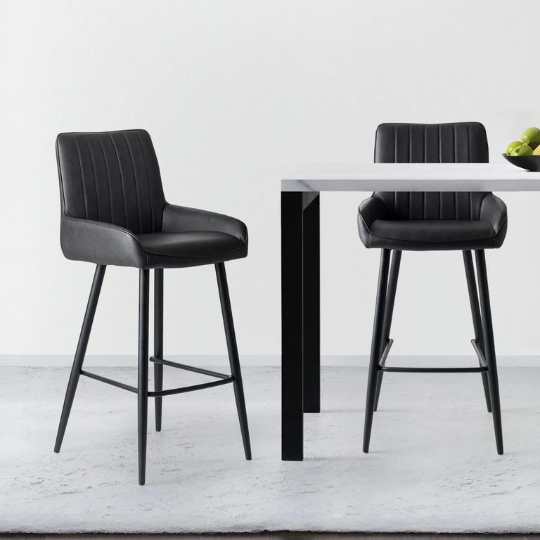 Soho Barstool with Back - Set of 2 - Black