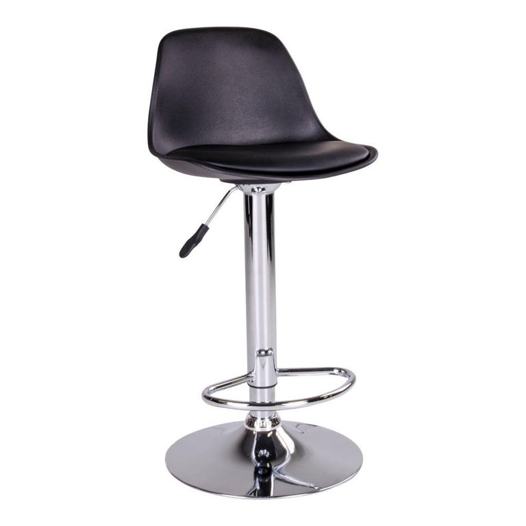 Trondheim Barstool - Black Faux Leather - Set of 2 - Adjustable