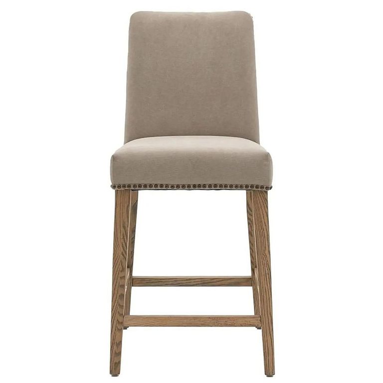 Clearance - Rex Barstools - Set of 2 - Grey Fabric with Back - A250