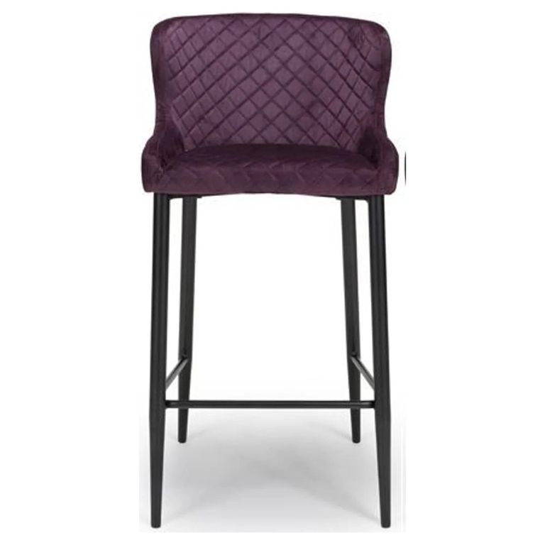 Malmo Barstool with Back - Set of 2 - Purple Fabric