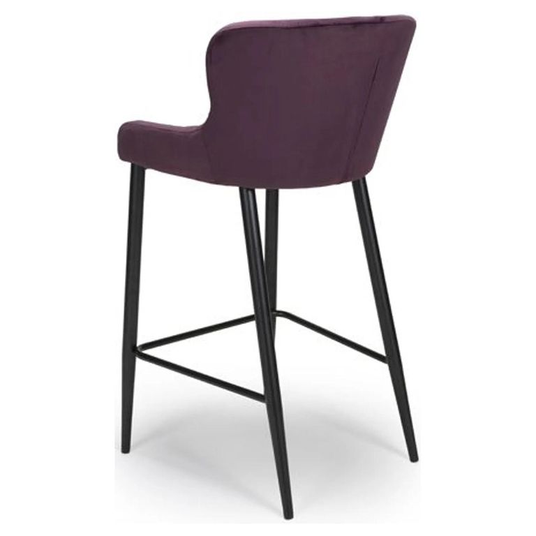 Malmo Barstool with Back - Set of 2 - Purple Fabric