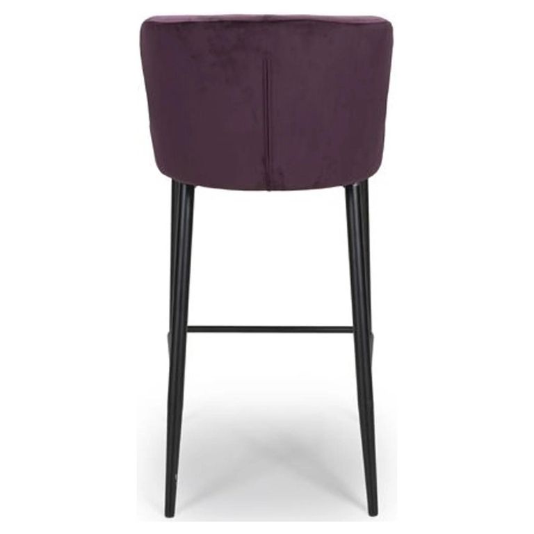 Malmo Barstool with Back - Set of 2 - Purple Fabric