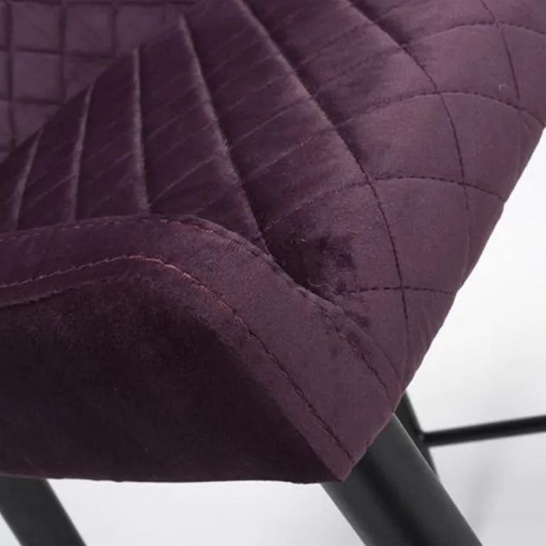 Malmo Barstool with Back - Set of 2 - Purple Fabric