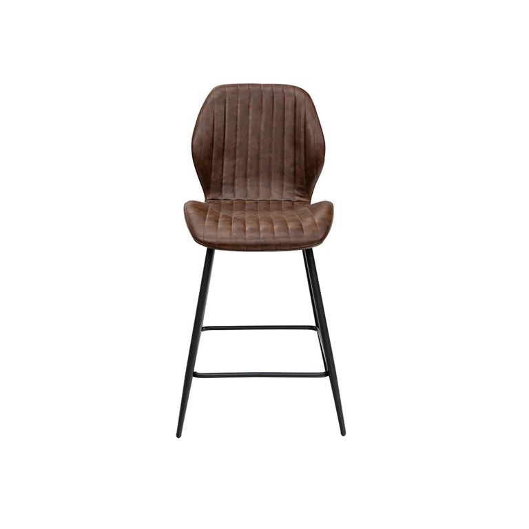 Fontana Counter Stools - Set of 2 - Faux Leather - Stone