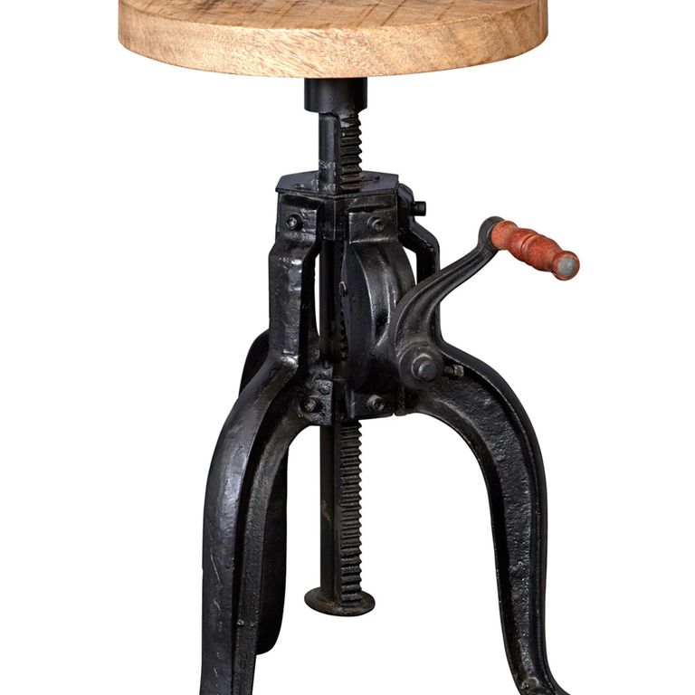 Cosmo Side Table - Round - Cart Style - Industrial Style - Wooden and Metal