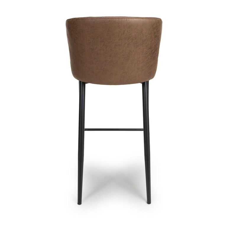 Charlie Barstool with Back - Set of 2 - Brown Faux Leather
