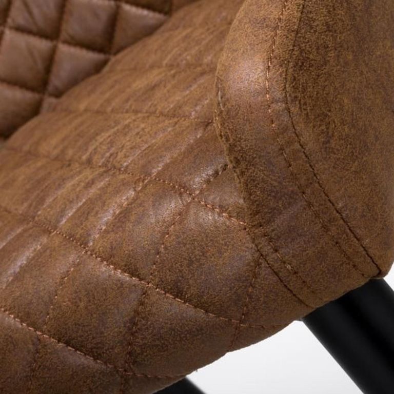 Charlie Barstool with Back - Set of 2 - Brown Faux Leather