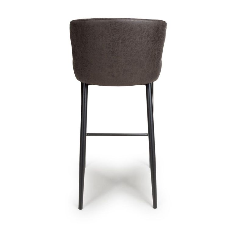 Charlie Barstool with Back - Set of 2 - Grey Faux Leather
