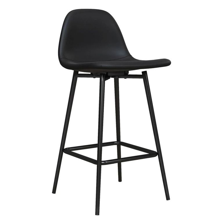 Copley Barstool - Set of 2 - Black Faux Leather - S025401UK