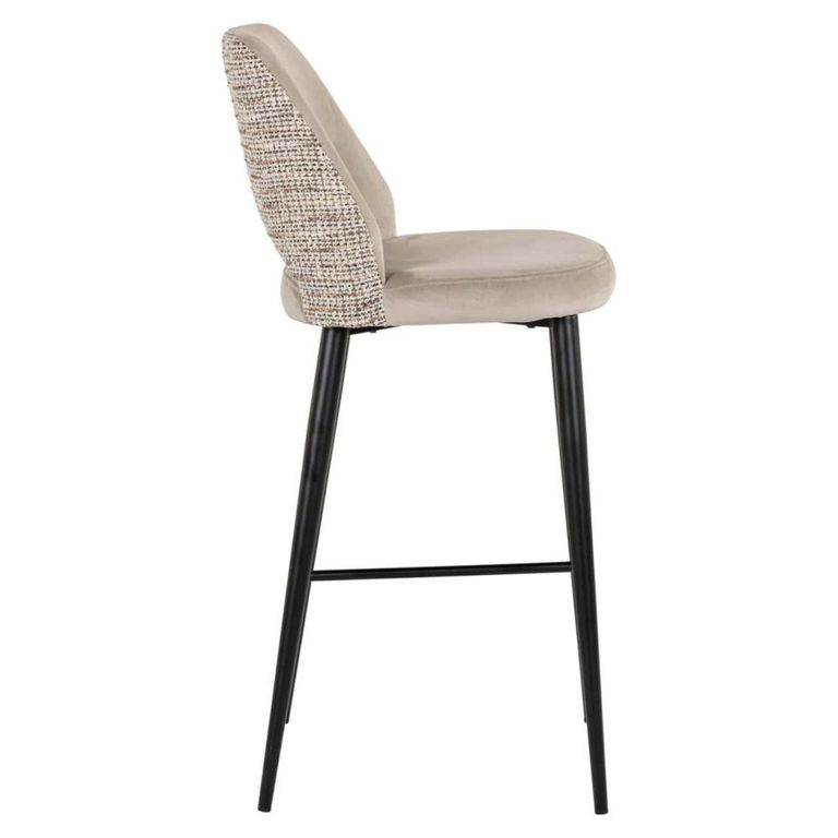 Tabitha Barstool - Trendy Nature and Black - Fabric and Metal