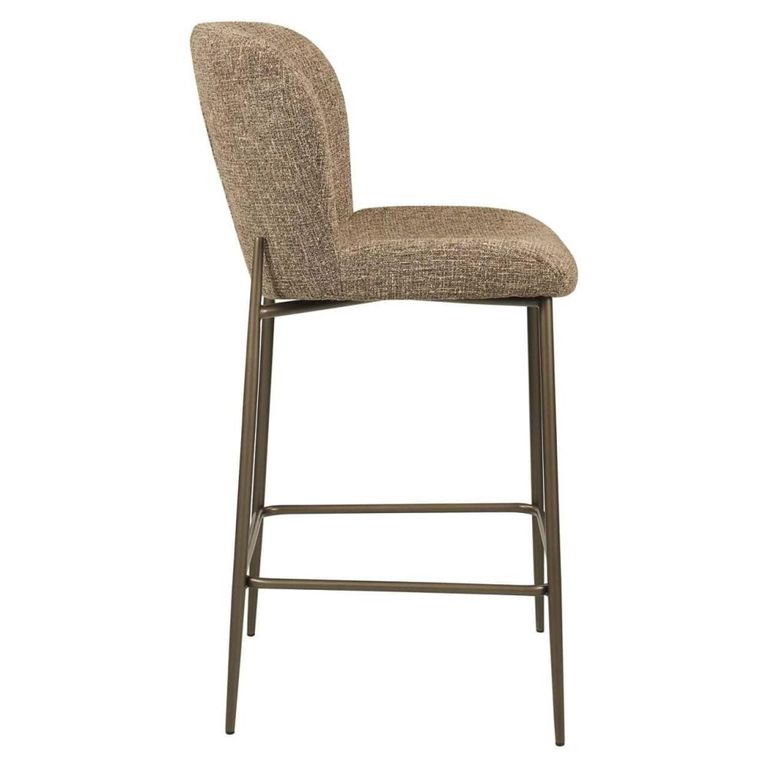 Odarby Counter Stool - Brown Tweed - Fabric and Metal