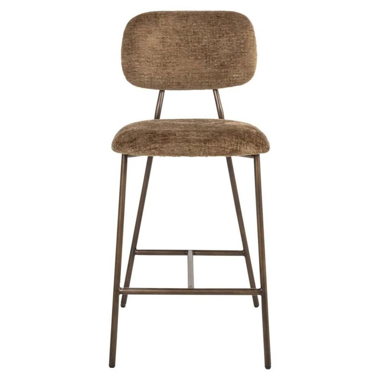 Xenia Counter Stool - Set of 2 - Brandy Fusion - Fabric and Metal