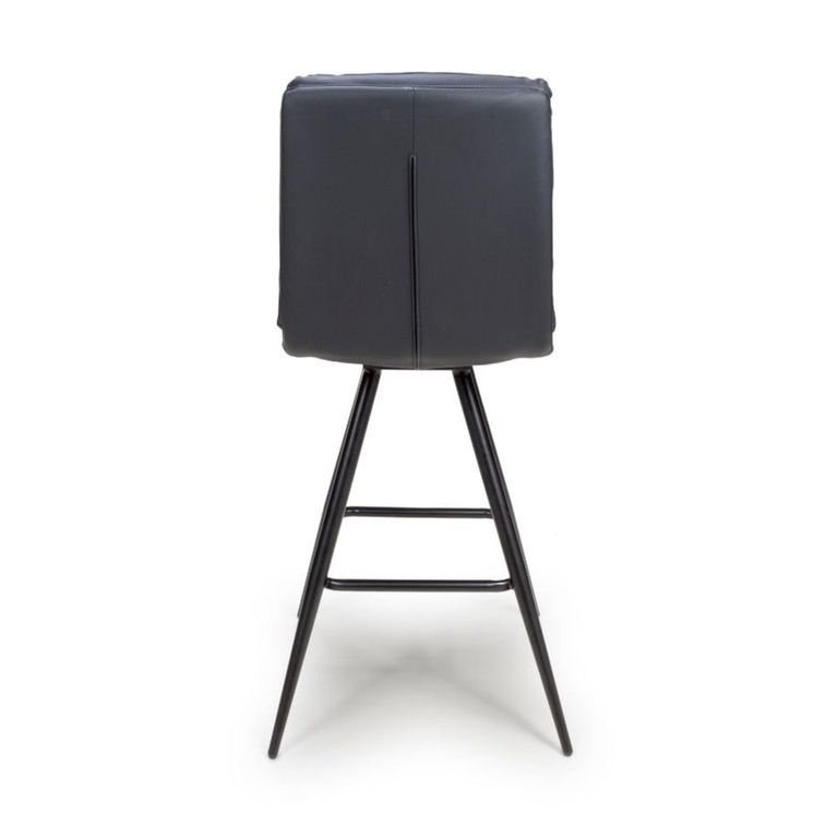 Nobo Swivel Bar Stool - Set of 2 - Black - Faux Leather