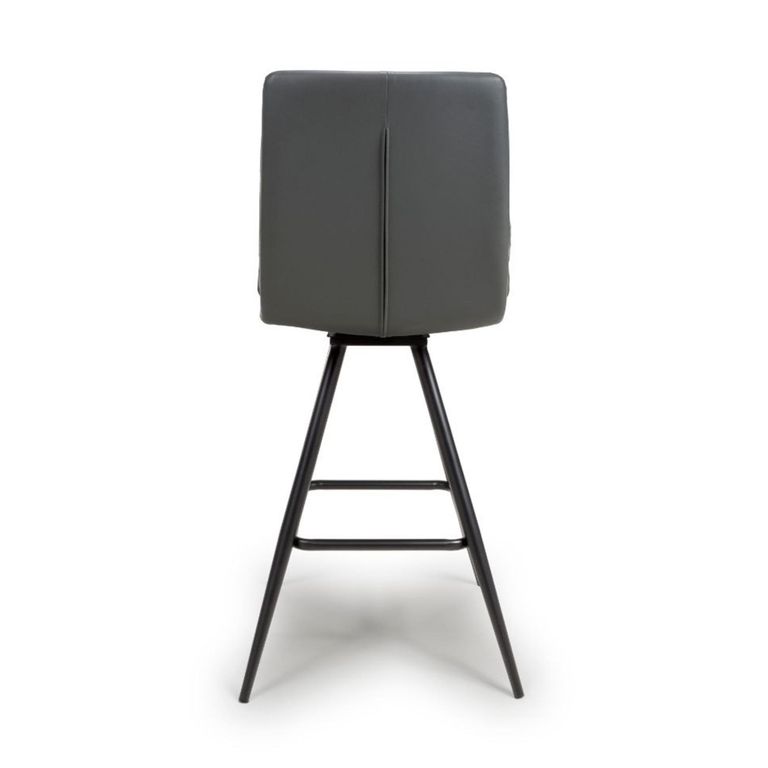 Nobo Swivel Bar Stool - Set of 2 - Grey - Faux Leather