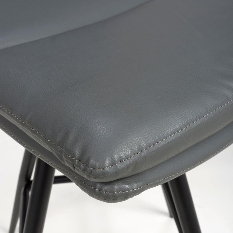 Nobo Swivel Bar Stool - Set of 2 - Grey - Faux Leather