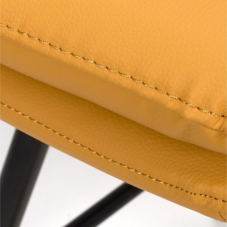 Nobo Swivel Bar Stool - Set of 2 - Ochre - Faux Leather