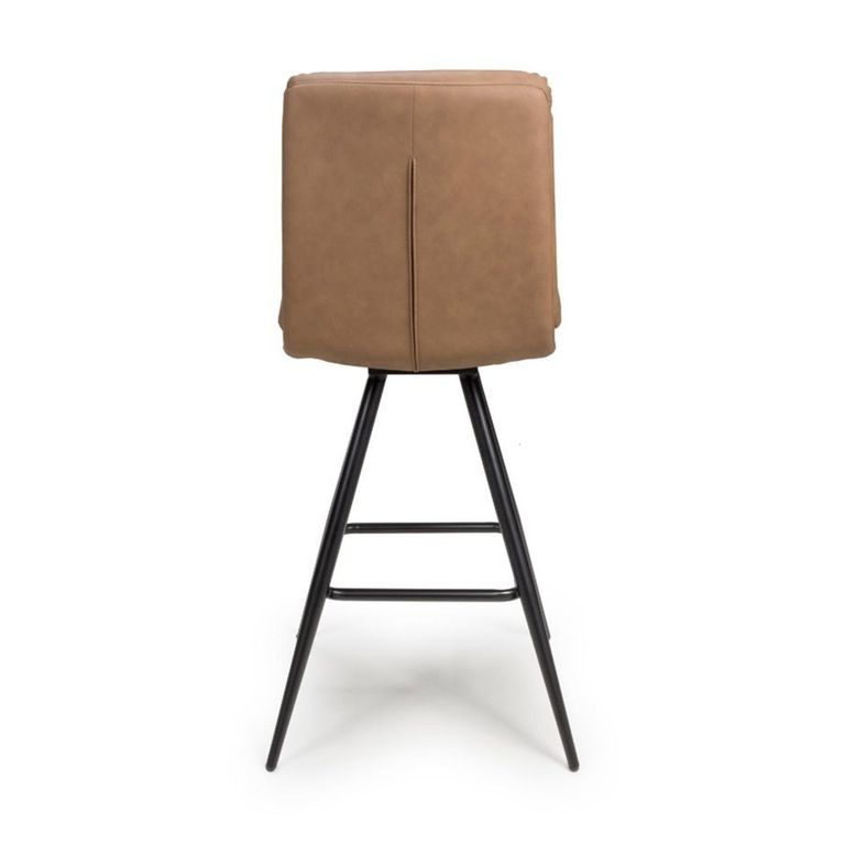 Nobo Swivel Bar Stool - Set of 2 - Tan - Faux Leather