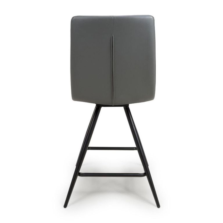 Nobo Swivel Counter Stool - Set of 2 - Grey - Faux Leather