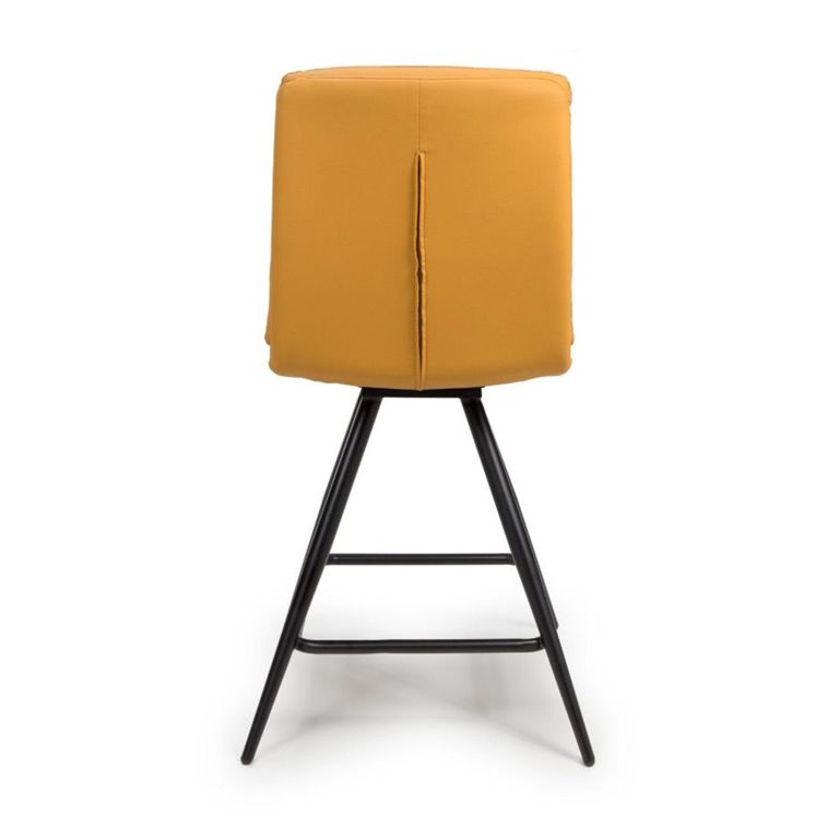 Nobo Swivel Counter Stool - Set of 2 - Ochre - Faux Leather