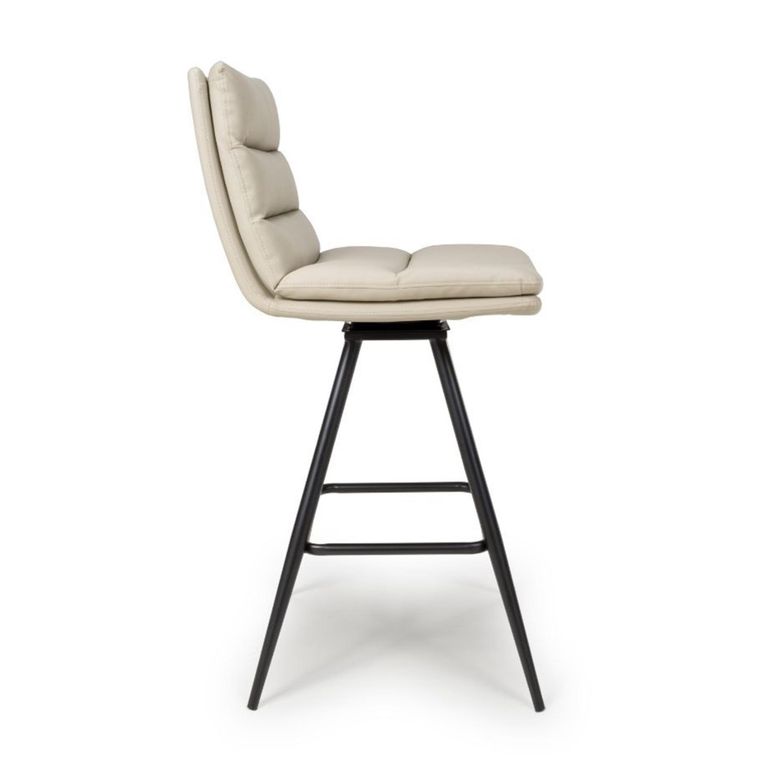 Nobo Swivel Counter Stool - Set of 2 - Taupe - Faux Leather